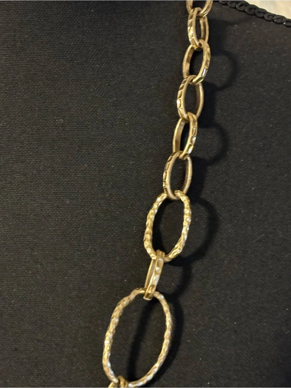 Dana Buchman Matte Gold Textured Link Necklace 29”+2”
